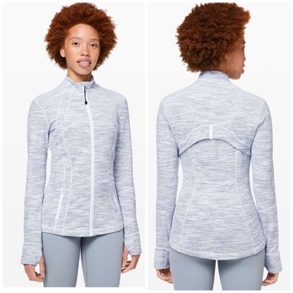 EUC Lululemon Define Jacket in Wee Are From Space Blue Chambray. Size 6.